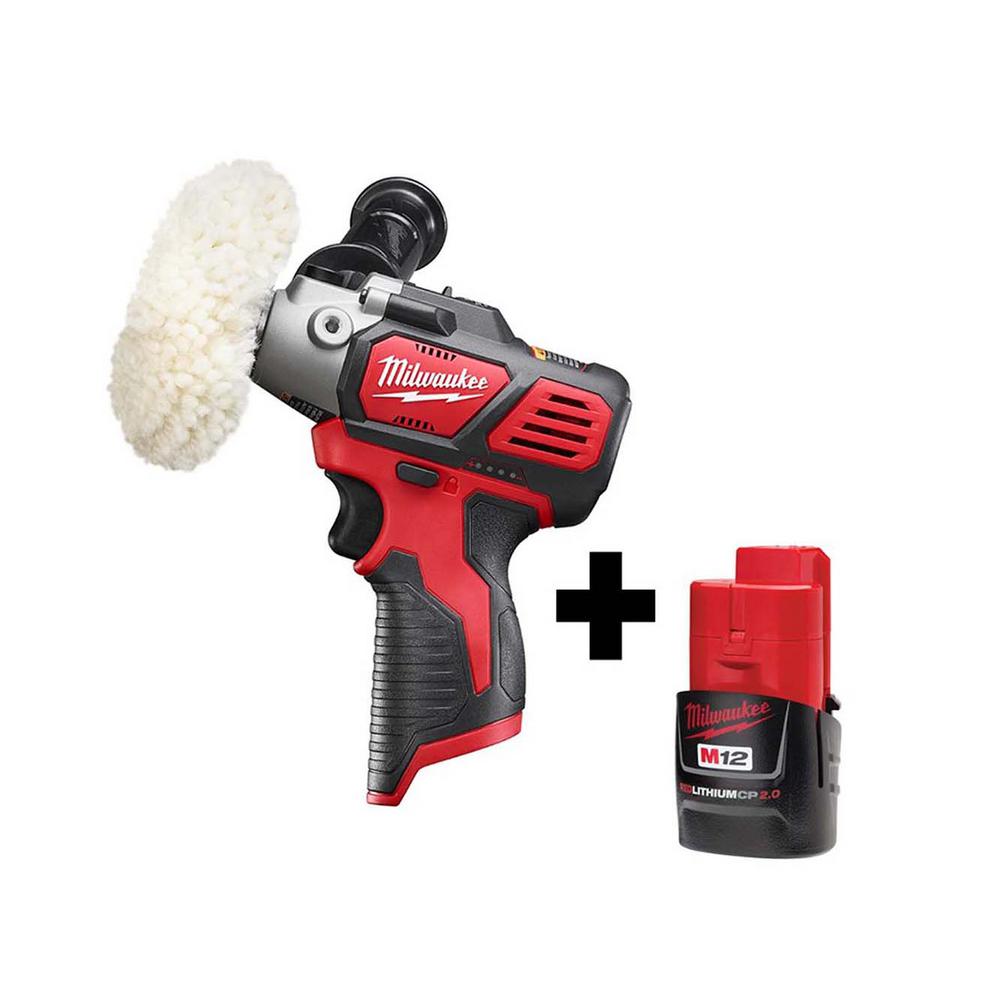 Milwaukee M12 12-Volt Lithium-Ion Cordless Variable Speed Polisher/Sander with  M12 2.0 Ah Battery