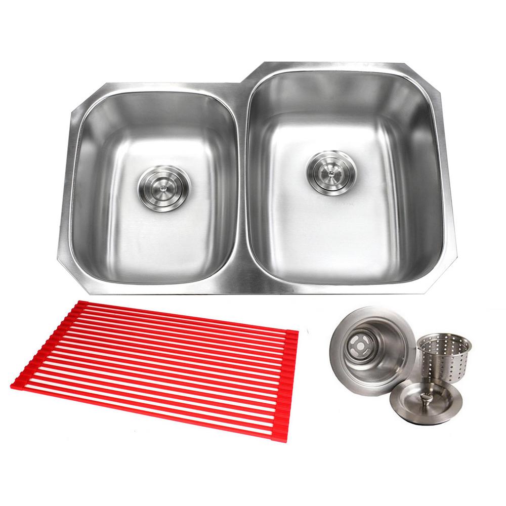 Undermount 18 Gauge Stainless Steel 32 In X 20 3 4 9 Deep Undermount 18 Gauge Stainless Steel 32 In X 20 3 4