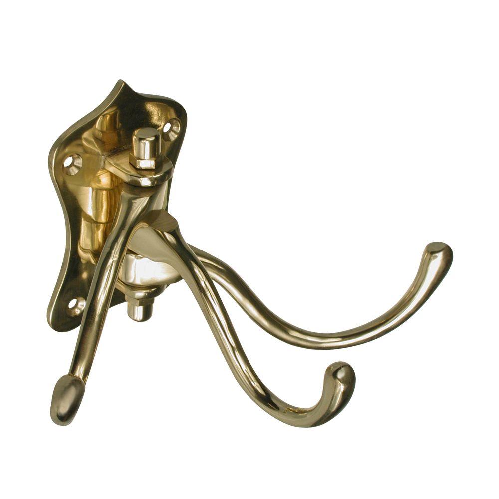 Onward 31/2 in. Brass Heavy Duty Coat Hook235BS The Home Depot