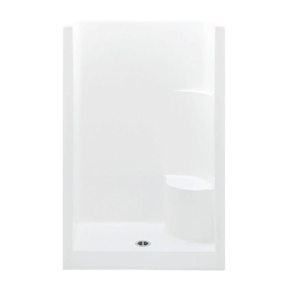 Aquatic Everyday Afr 48 In X 33 5 In X 75 In 1 Piece Shower Stall With Right Seat And Center Drain In White Bath The Versatility Of Our Shower Selection Is Simply