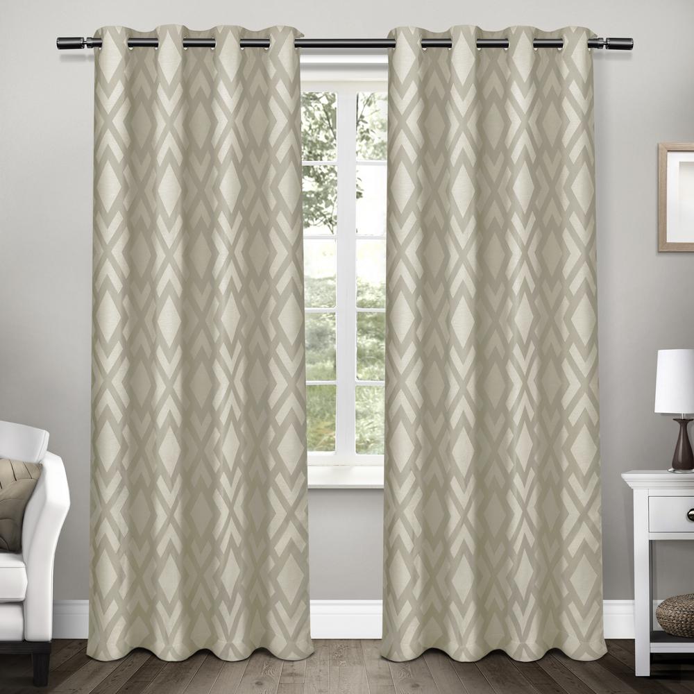 Easton 54 in. W x 96 in. L Woven Blackout Grommet Top Curtain Panel in