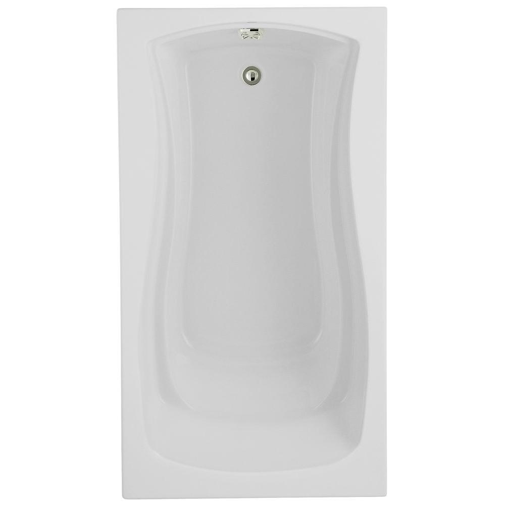 KOHLER Mariposa 5.5 ft. Reversible Drain DropIn Acrylic Soaking Tub in WhiteK12290 The