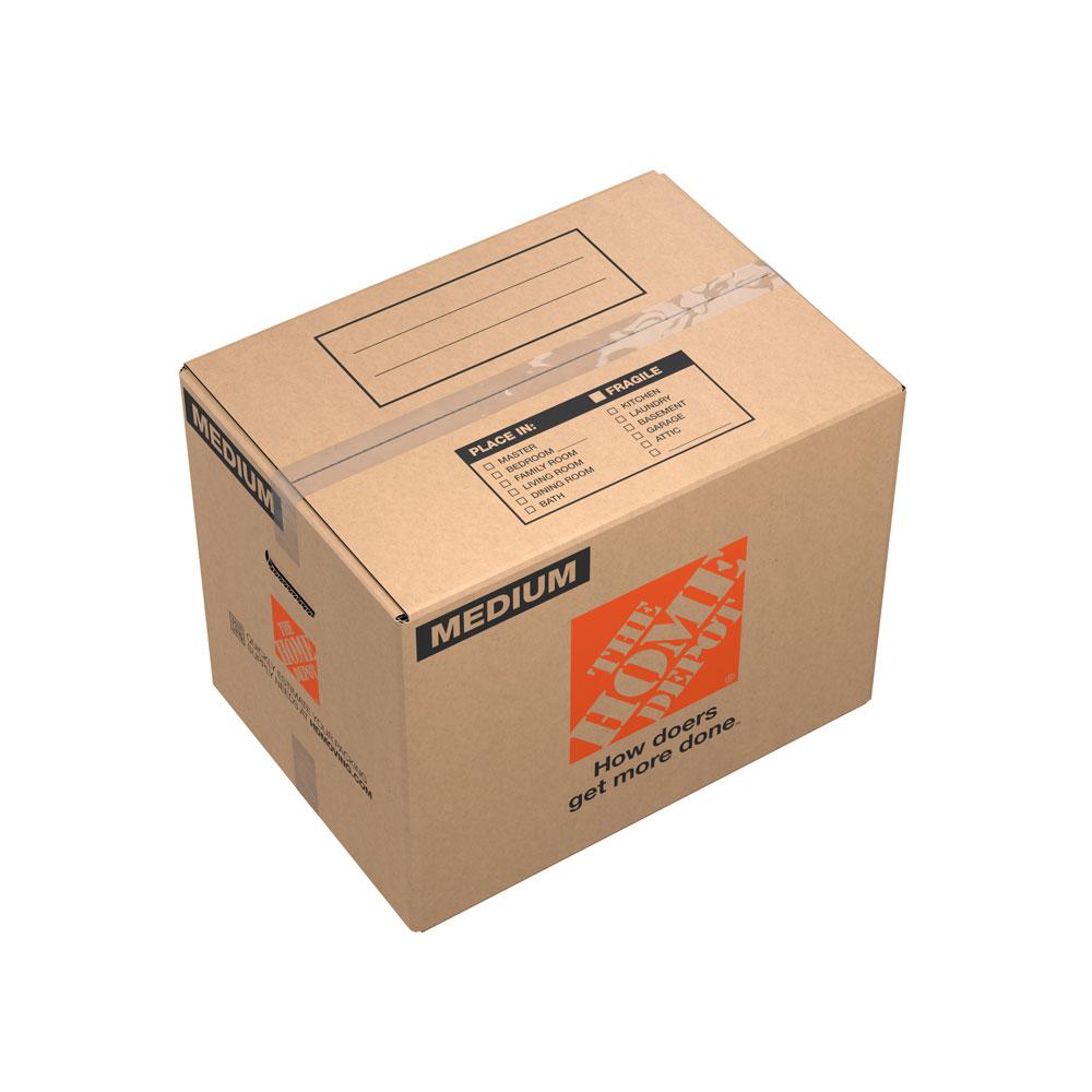 The Home Depot 21 in. L x 15 in. W x 16 in. D Medium Moving Box, 20-Count