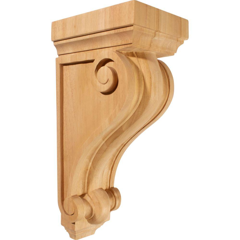 Ekena Millwork 71/2 in. x 6 in. x 16 in. Unfinished Wood Rubberwood