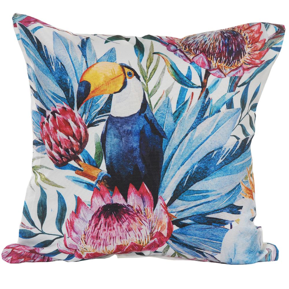 Lr Home Rain Forest Toucan Bird 18 In X 18 In Blue Square Indoor