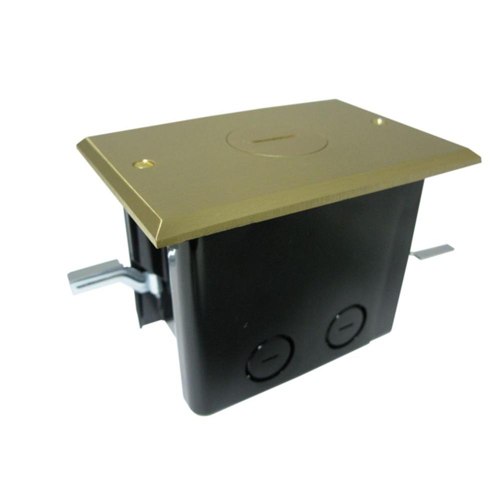 Simplex Device 24-1/2 cu. in. Old Work Rectangular Floor Box with Brass ...