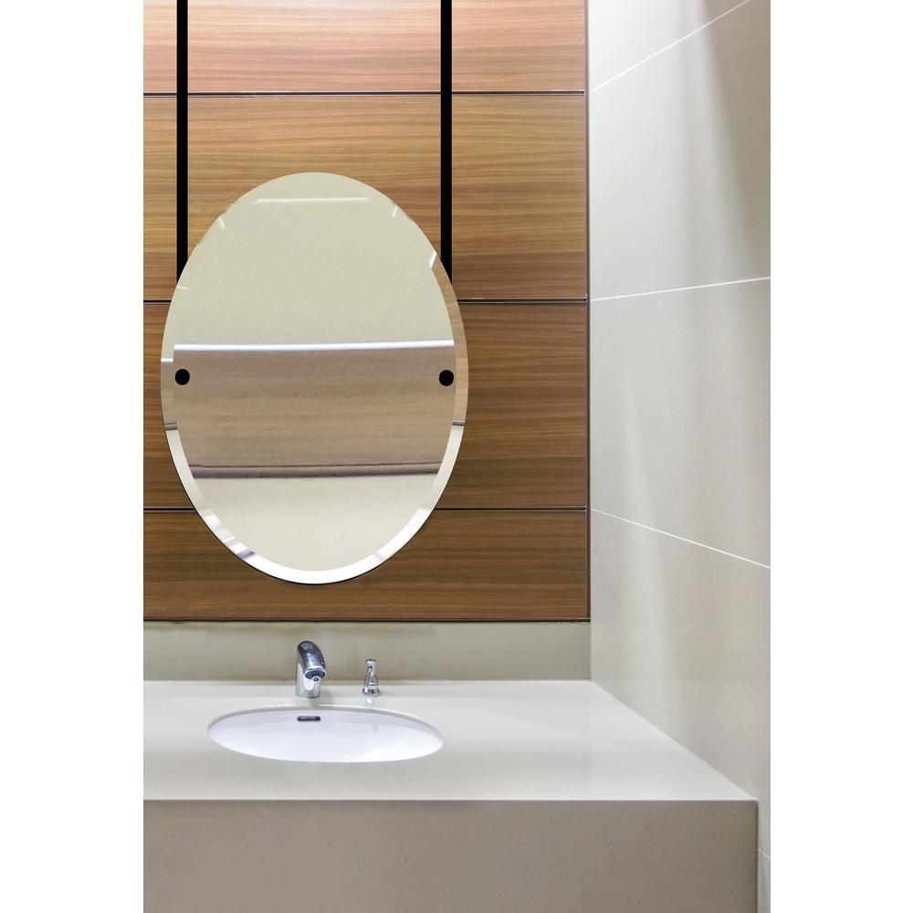 Allied Brass 21 In X 60 In Framelessoval Ceiling Hung Mirror With Beveled Edge
