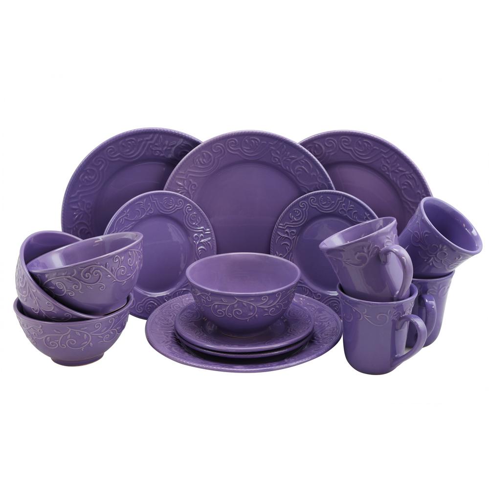 purple dinnerware