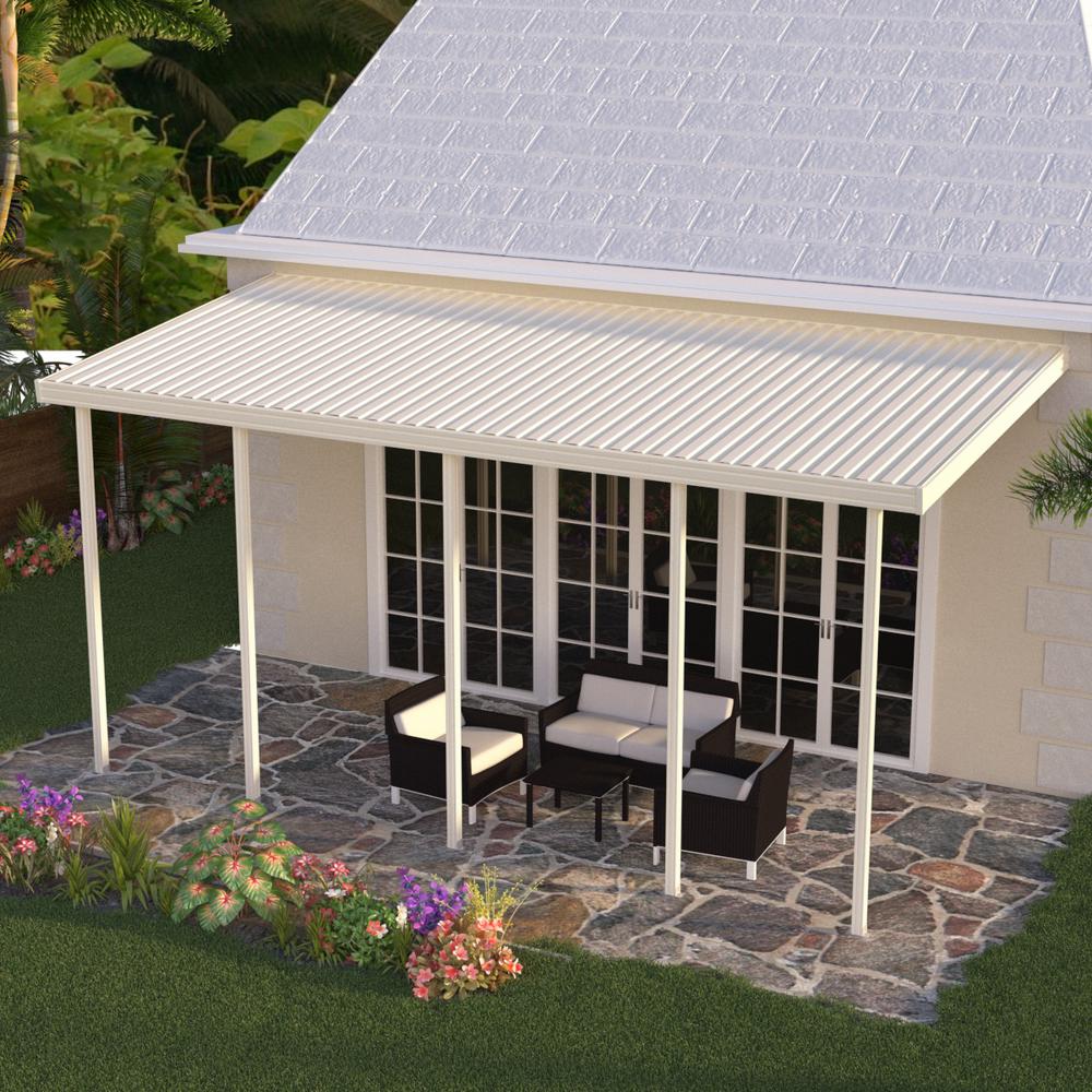 Integra 22 Ft X 10 Ft White Aluminum Attached Solid Patio Cover