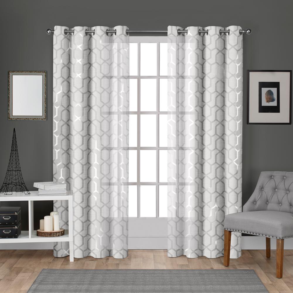 white and silver blackout curtains