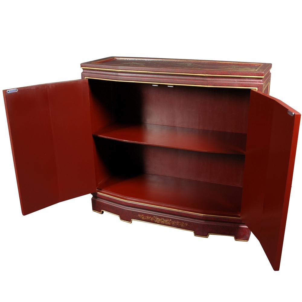 Oriental Furniture Oriental Furniture Red Lacquer Japanese Slant