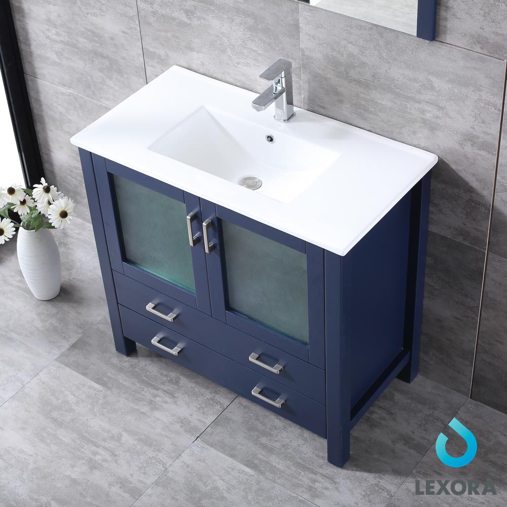 Lexora 36 In Single Bath Vanity Navy Blue W Integrated Ceramic Top White Square Sink 34 Mirror Lv341836seesm34 The Home Depot - 36 Vanity Top With Integrated Sink Lexora 36 In Single Bath Vanity Navy Blue W Integrated Ceramic Top White Square Sink 34 Mirror Lv341836seesm34 The Home Depot - 36 Vanity Top With Integrated Sink