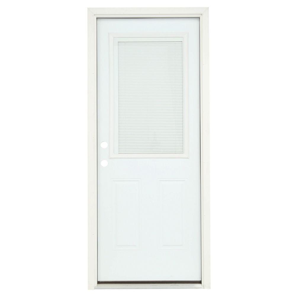 JELD-WEN 36 in. x 80 in. 9 Lite Primed Fiberglass Prehung Left ...