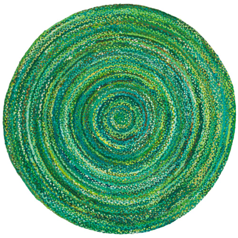 Safavieh Braided Green 5 ft. x 5 ft. Round Area RugBRD452Y5R The