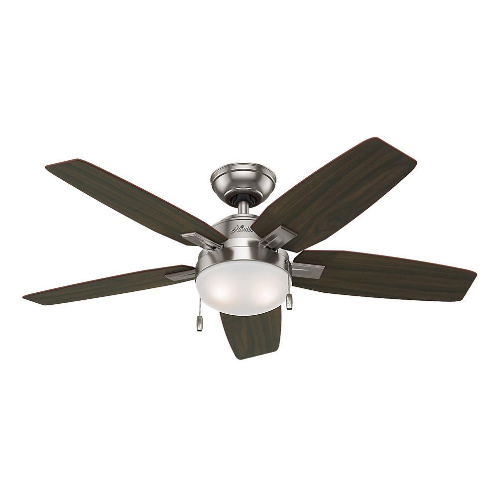 Hunter Antero 46 In Indoor Fresh White Ceiling Fan With Light Indoor Fresh White Ceiling Fan With Light 59179 The Home Depot