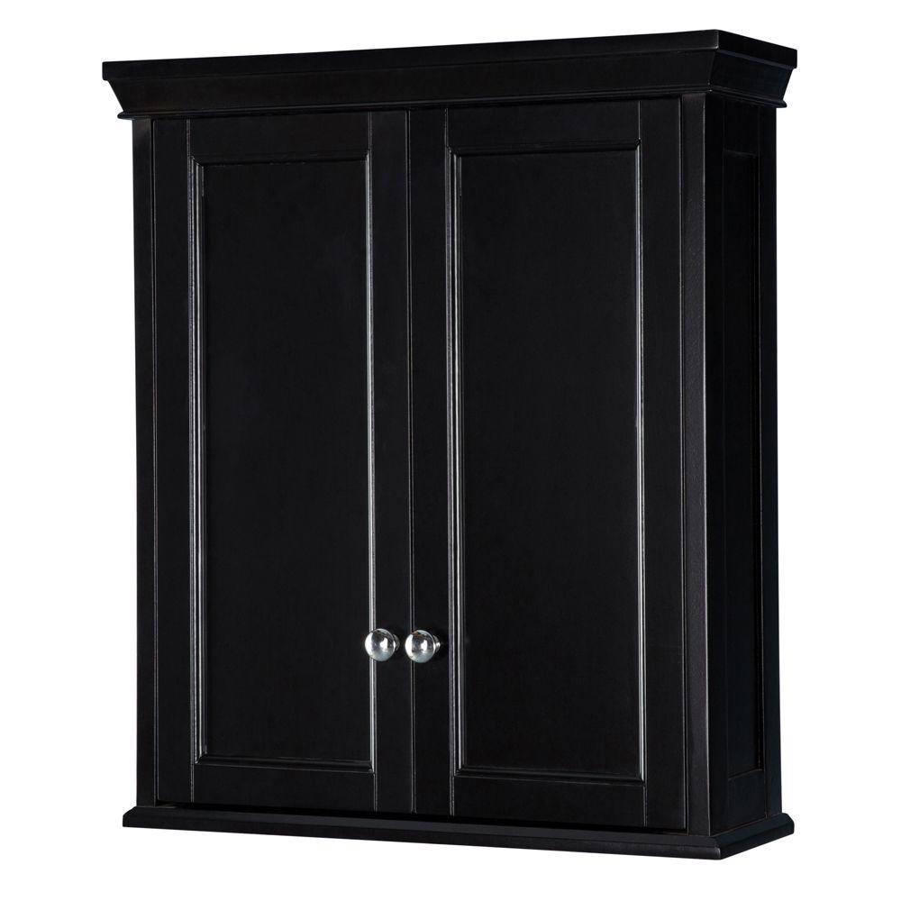 Home Decorators Collection Haven 23 1 2 In W Bathroom Storage Wall   Espresso Home Decorators Collection Bathroom Wall Cabinets Trew2428 64 1000 