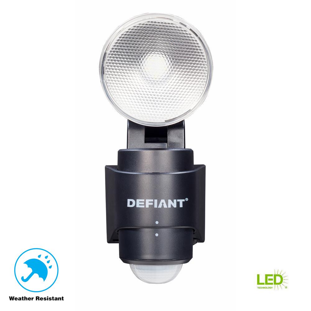 Battery Outdoor Lighting The Home Depot 180 Degree 1 Head Black Led Motion Sensing Battery Power Outdoor Flood Light