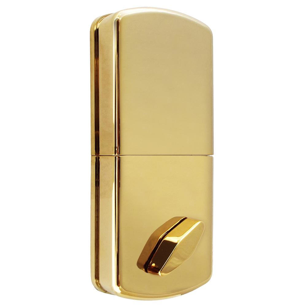Milocks Polished Brass Single Cylinder Electronic Deadbolt With