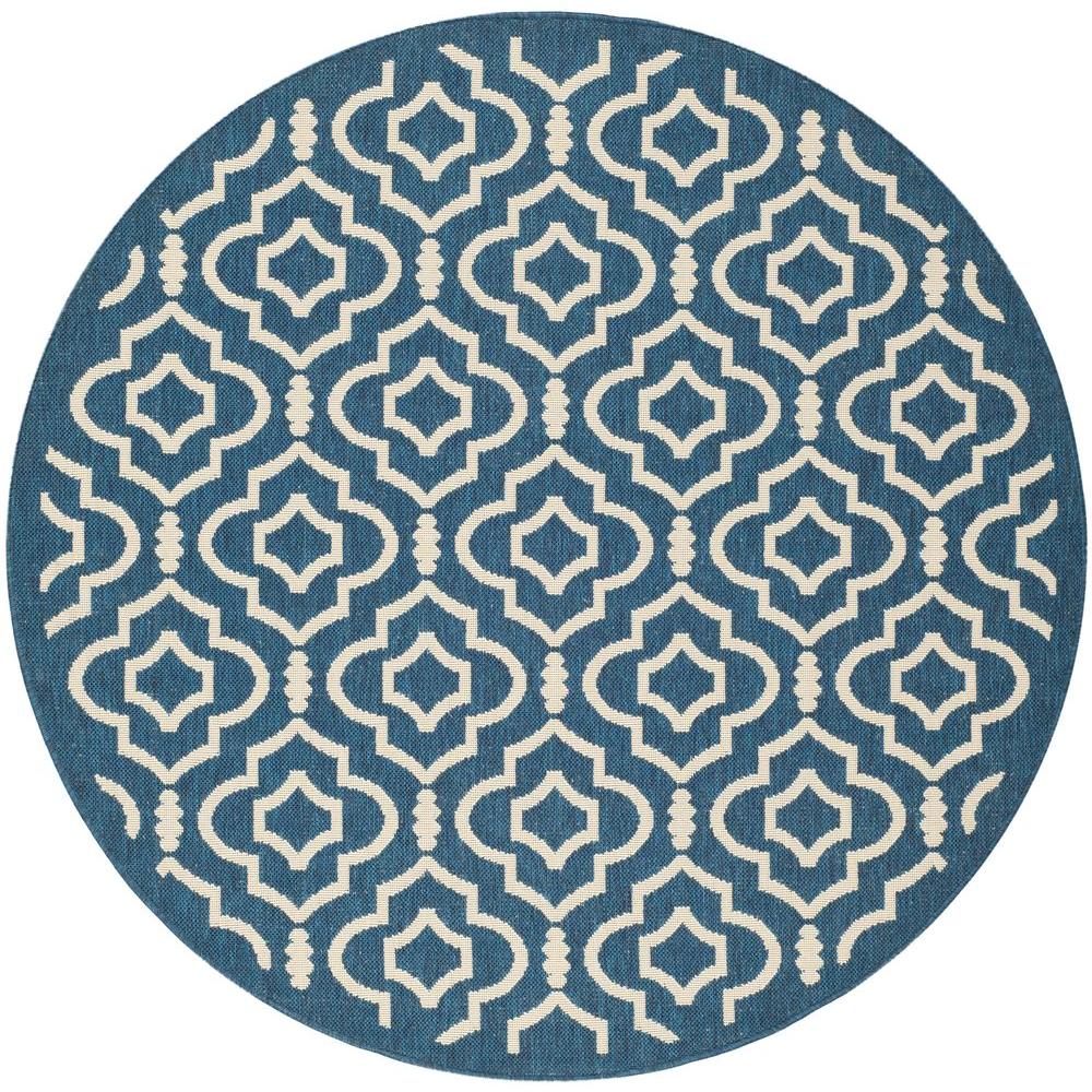 navy blue round outdoor rug