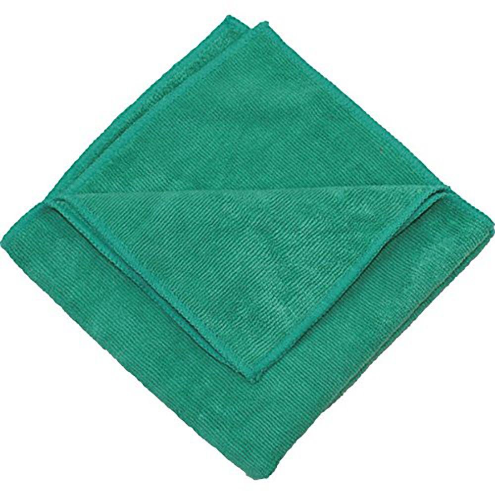 Zwipes 16 in. x 16 in. Green Microfiber Cleaning Towel (Pack of 12)-H1 ...