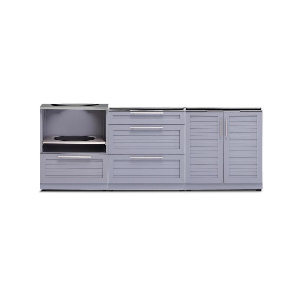 Newage Products Cabinet Outdoor Kitchens Cooking The Coastal Gray 3 Piece 92 In W X 36 5 H 24