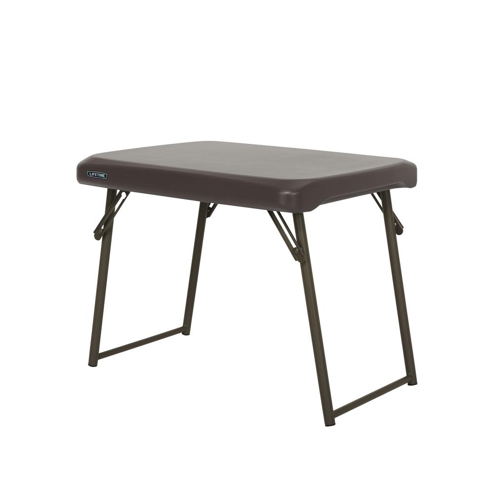 Lifetime 24 In Brown Plastic Folding Side Table 280488 The Home Depot   Brown Lifetime Folding Tables 280488 64 1000 