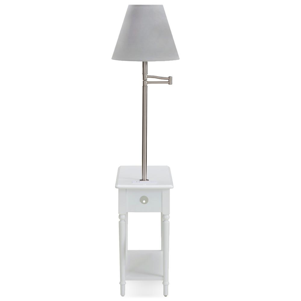 Usb Charger, Chairside End Table With Lamp
