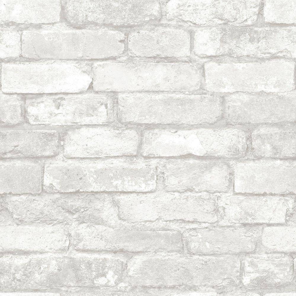 Nuwallpaper Grey And White Brick L Stick Wallpaper Nu1653 Nuwallpaper Grey And White Brick L Stick Wallpaper Nu1653 The Home Depot