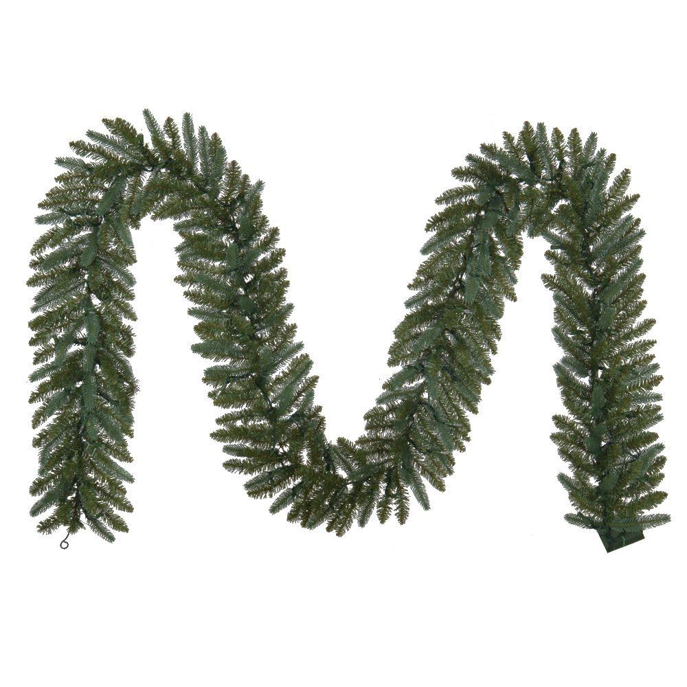 Garland Greenery The Home Depot Battery Operated Pre Lit Led Artificial Meadow Fir Garland With 400 Tips