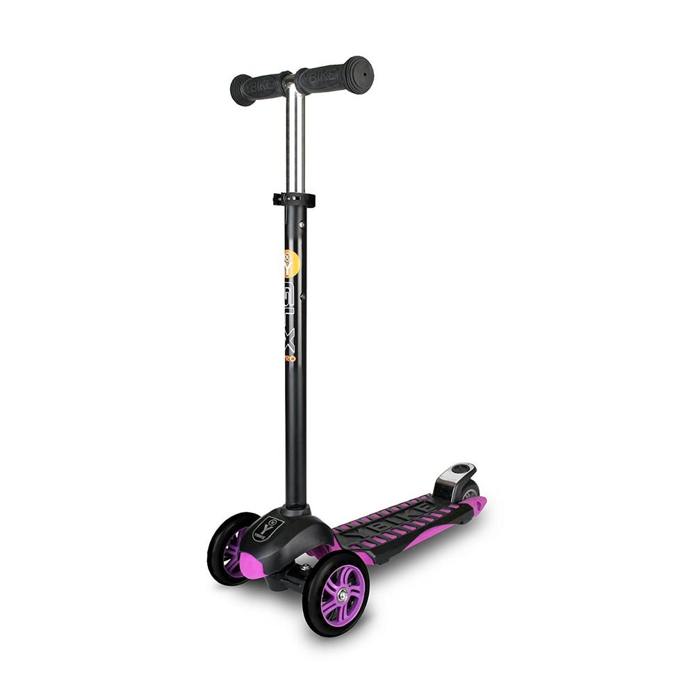 Ybike Age 5 to 10, up to 110 lbs, GLX Pro Scooter, Black/Purple by Ybike