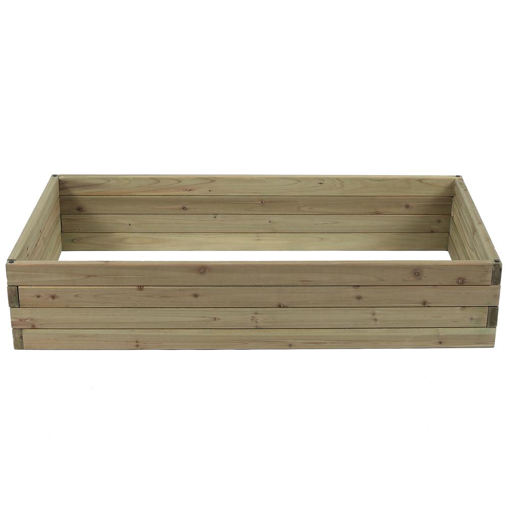 Luxen Home 3.8 ft. x 2 ft. Wood Raised Garden Bed-WHPL883 - The Home Depot