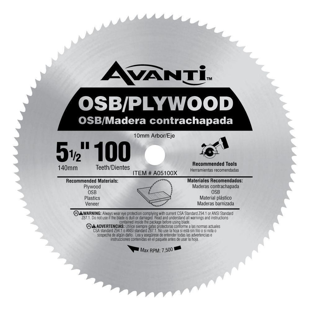 Avanti 5 1 2 In X 100 Teeth Osb Plywood Saw Blade A05100x The