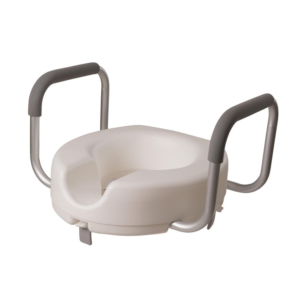 padded raised toilet seat with arms