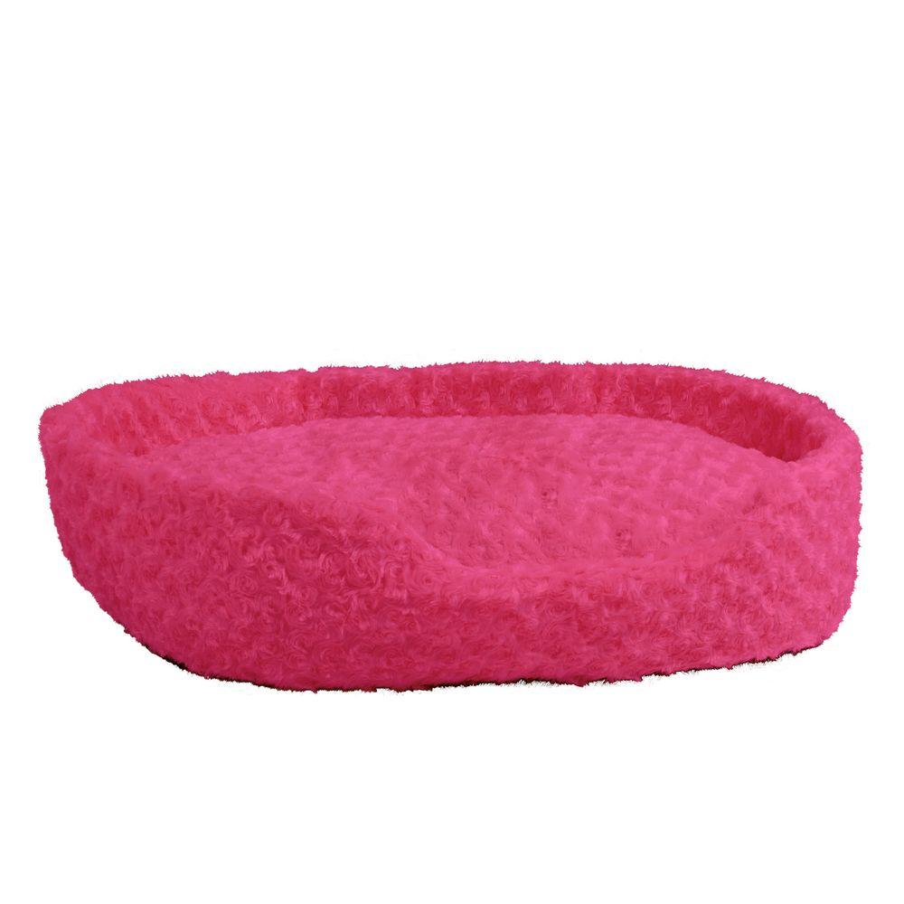 PAW Small Pink Cuddle Round Plush Pet Bed8007SP The Home Depot