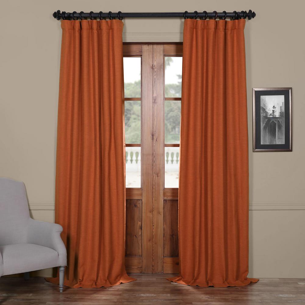 Exclusive Fabrics Furnishings Semi Opaque Persimmon Bellino Blackout Curtain 50 In W X 84 In L Panel BOCH PL1609 84 The Home Depot