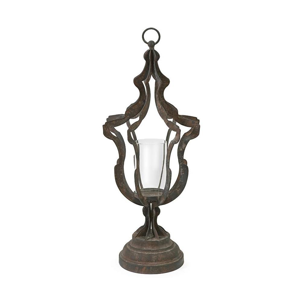 Home Decorators Collection Owen 24.5 in. Distressed Black Scalloped Urn