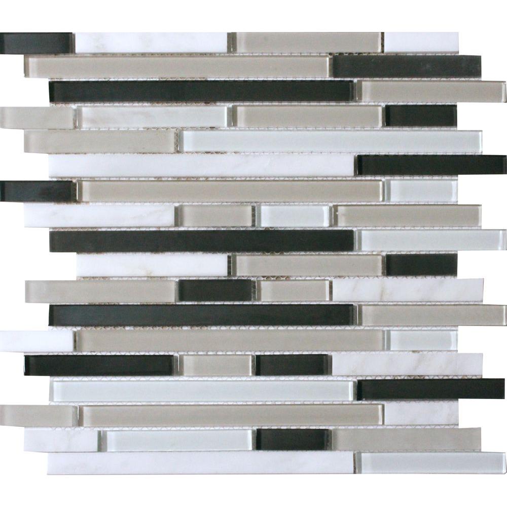 Ms International Ivory Palace Interlocking 12 In X 12 In X 6mm Glass Stone Mesh Mounted Mosaic