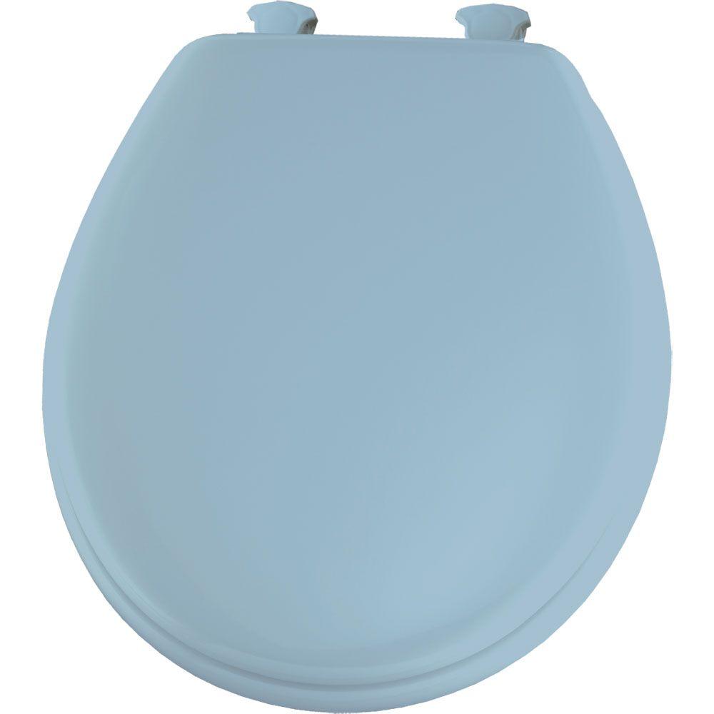 BEMIS Round Closed Front Toilet Seat in Sky Blue-450EC 034 - The Home Depot