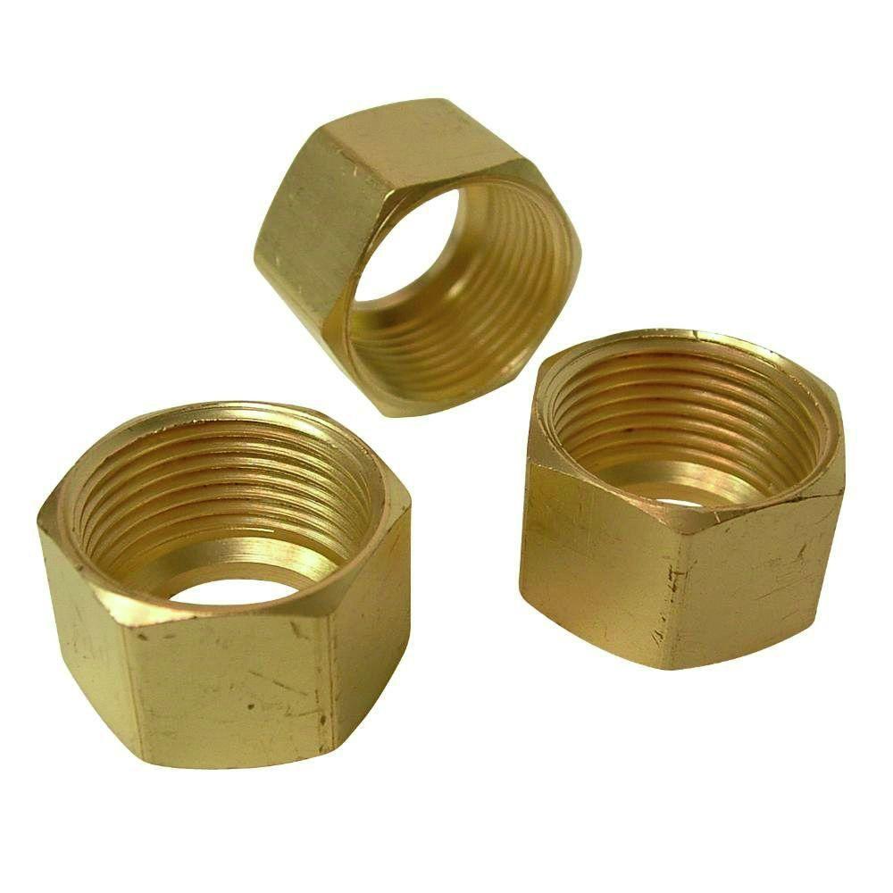 Everbilt 3/8 in. Brass Compression Nut Fittings (3Pack)801159 The