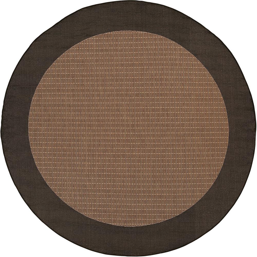 Round Outdoor Rugs The Home Depot Recife Checkered Field Cocoa Black 8 Ft X Round Indoor