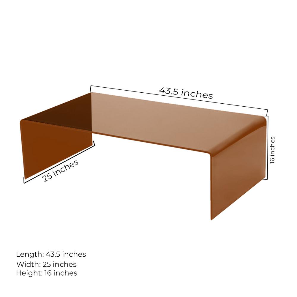 Fab Glasirror Bronze Bent Glass Coffee Table 3 8 In