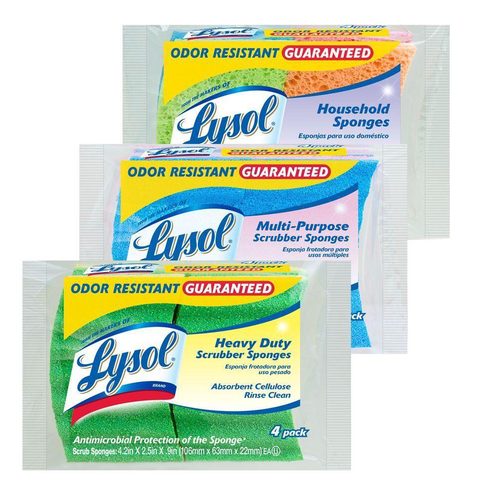 Lysol Odor Resistant Cellulose Sponge MultiPack Bundle (12Pack