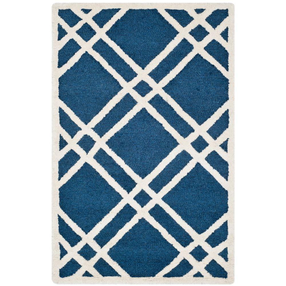 Safavieh Cambridge Navy Blue/Ivory 3 ft. x 5 ft. Area RugCAM142G3
