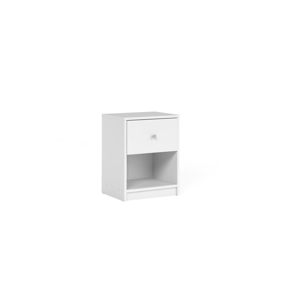 Tvilum Portland 1 Drawer White Nightstand 7033149 The Home Depot