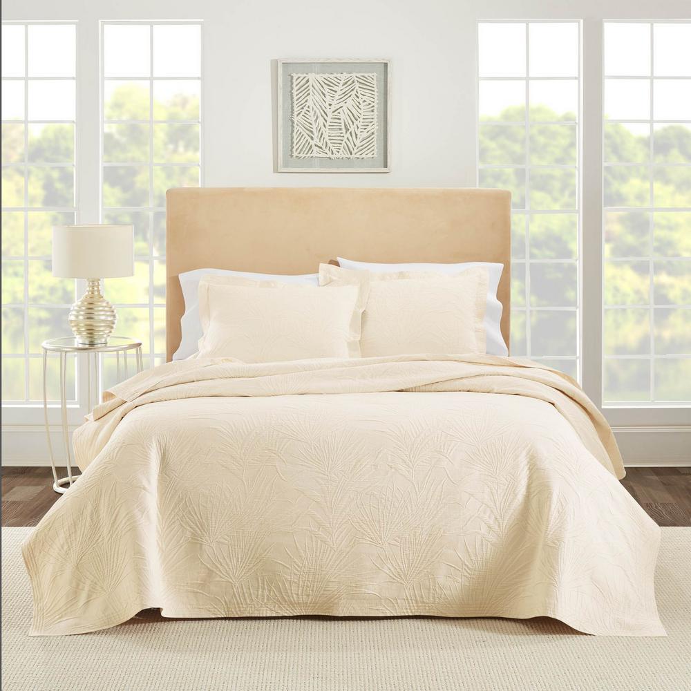 Ella Cotton King Ivory Coverlet Set M18kcveliv The Home Depot