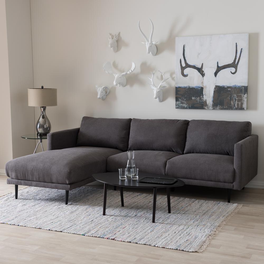 Baxton Studio Riley 2 Piece Mid Century Gray Fabric Upholstered Left Baxton Studio Riley 2 Piece Mid Century Gray Fabric Upholstered Left Facing Chase Sectional Sofa 28862 7337 Hd The Home Depot