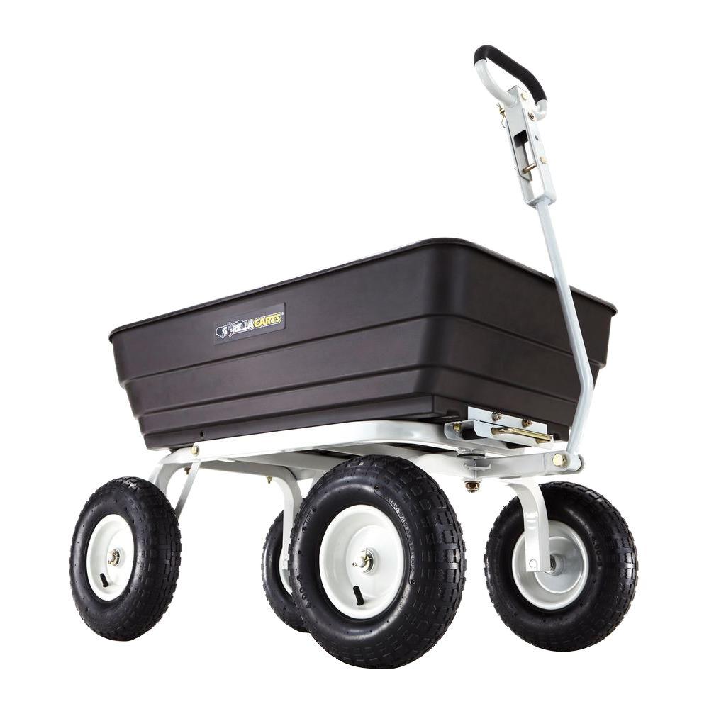 Gorilla Carts 1,000 lb. Heavy-Duty Poly Dump Cart-GOR62-COM - The Home ...