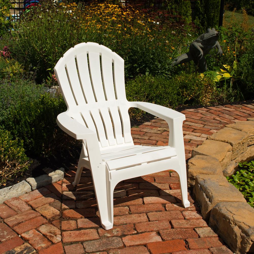 Adams Manufacturing Realcomfort White Resin Plastic Adirondack