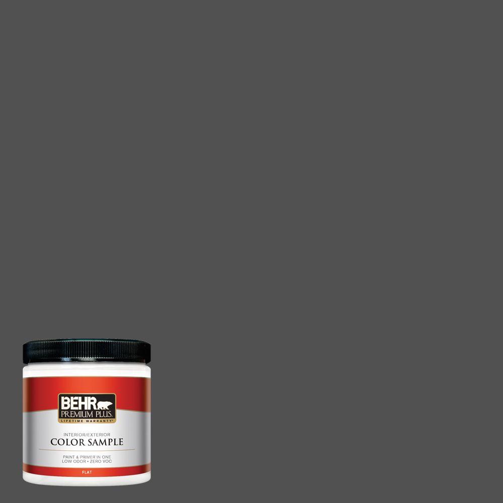 Behr Premium Plus 8 Oz N460 7 Space Black Flat Interior Exterior N460 7 Space Black Flat Interior Exterior