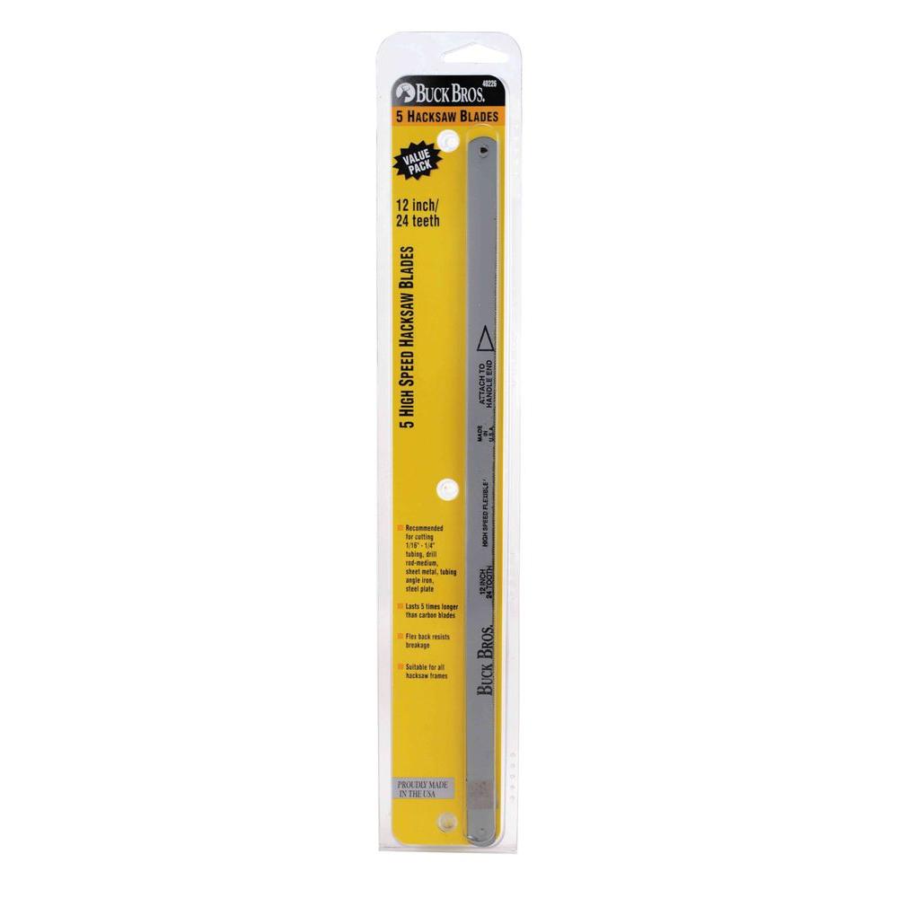 Buck Bros. 12 in. and 24T HSS Hacksaw Blade (5Pack)120GM524 The